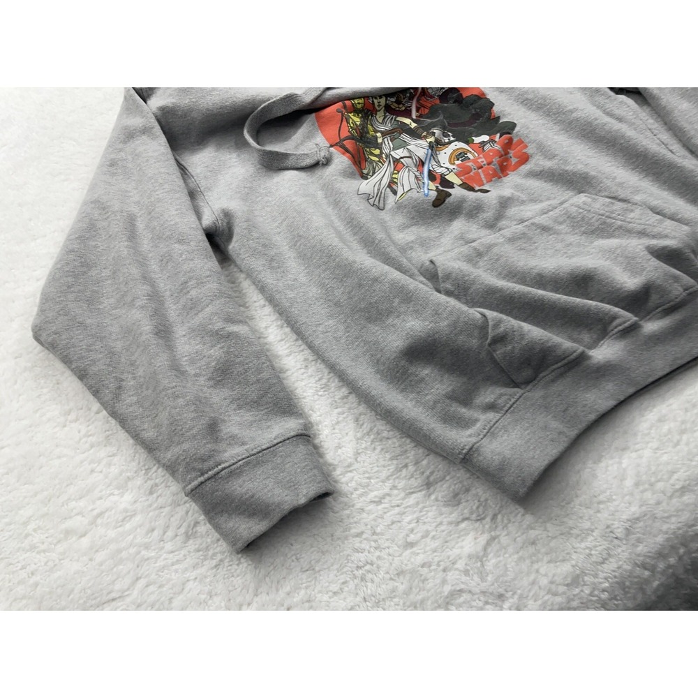 Star Wars Kids XL Gray Graphic Hoodie Rey Kylo Ren BB-8 Pullover Sweatshirt - Picture 5 of 12